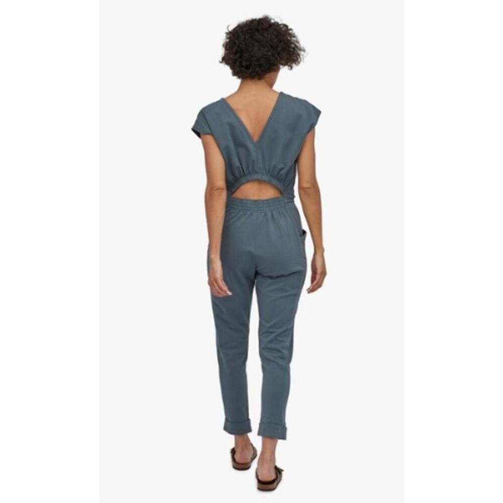 Patagonia Slate-Blue V-Neck Utility Jumpsuit - Picture 2 of 8